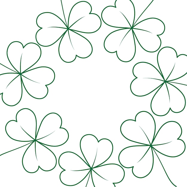 Vector abstract circle shamrock frame border with copy space design concept for greetings or other uses