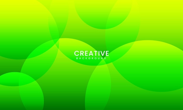 Abstract circle shape green fluid geometric gradient background
