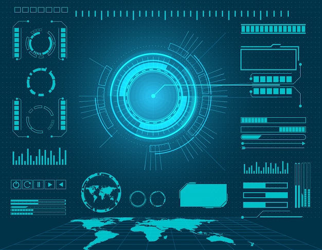 Абстрактная технология технологии футуристического интерфейса hud