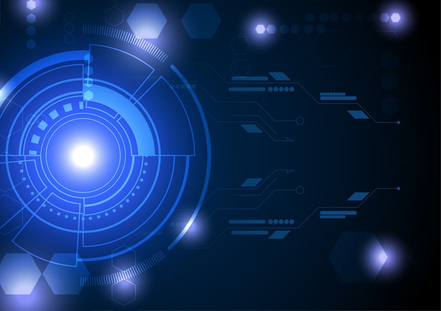 Tecnologia astratta del cerchio e luce incandescente