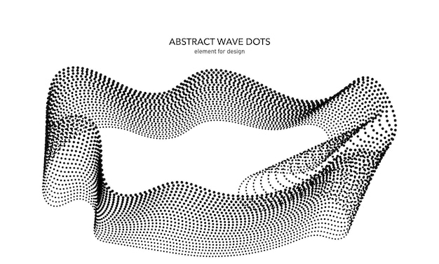 抽象的な円波点線要素 背景にドットを持つ様式化された線 湾曲した滑らかな波状の文字列