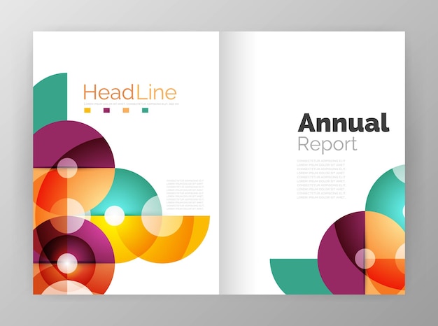 Abstract circles annual report covers