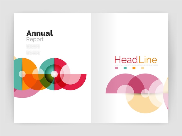 Vector abstract circles annual report covers