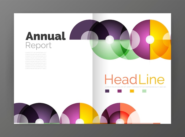 Abstract circles annual report covers