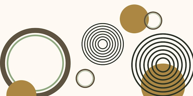 Abstract circles background in beige and brown colors Vector illustration