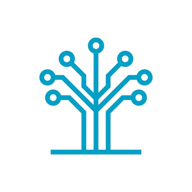 Abstract circuit technology tree logo