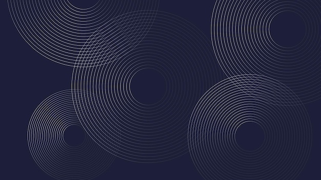 Abstract circular spiral sound wave rhythm from lines dark bluer vector background