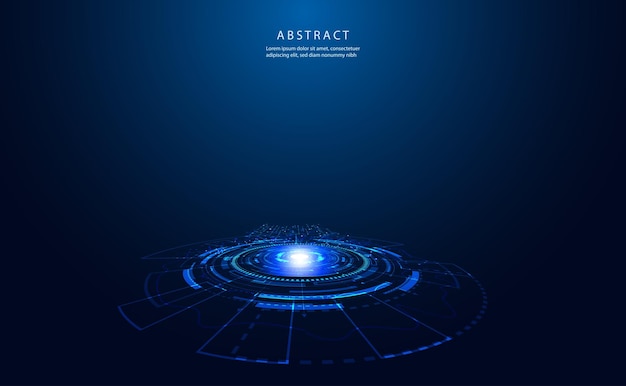 Abstract cirkel digitaal circuit concept licht cirkel netwerk blauw digitale kopie ruimte voor tekst