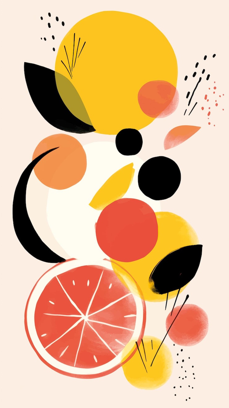 Vector abstract citrus fruit illustration