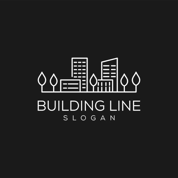 Abstract city building logo design concept residential apartment and city landscape icon symbol