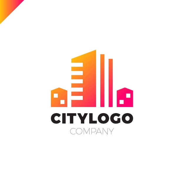 Abstract city building logo design 