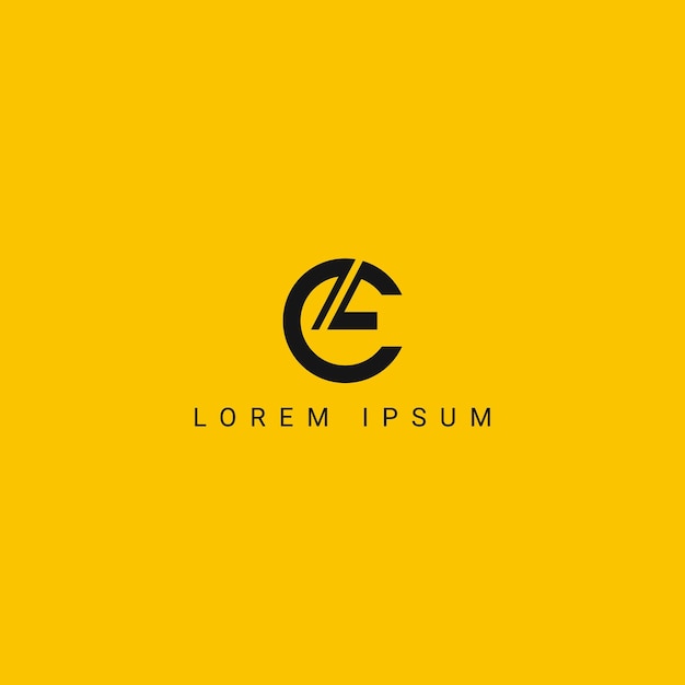 삭제 LC 문자 간단한 미니멀 스타일 비즈니스 로고 디자인 터 요소