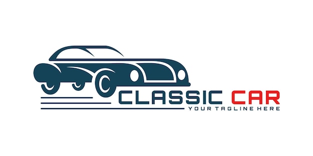 Vector abstract classic car logo design vector illustration