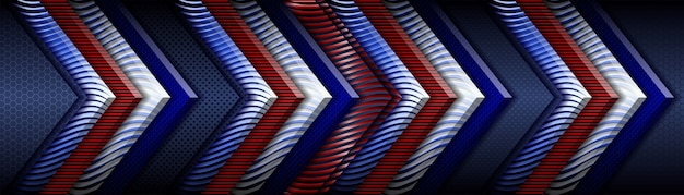 Vector abstract classic red geometric metallic on dark blue background