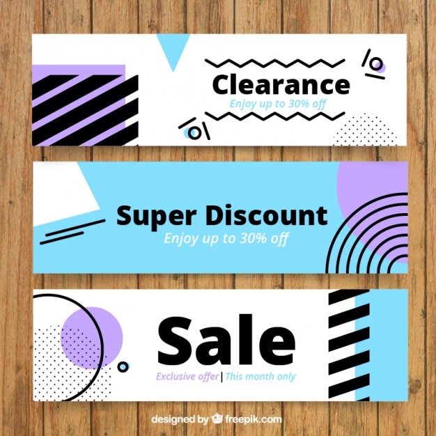 Abstract clearance banners