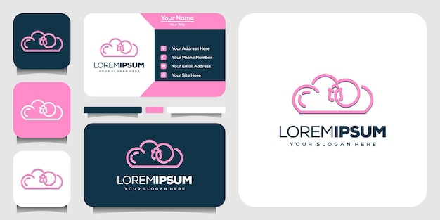 abstract cloud and flower logo template