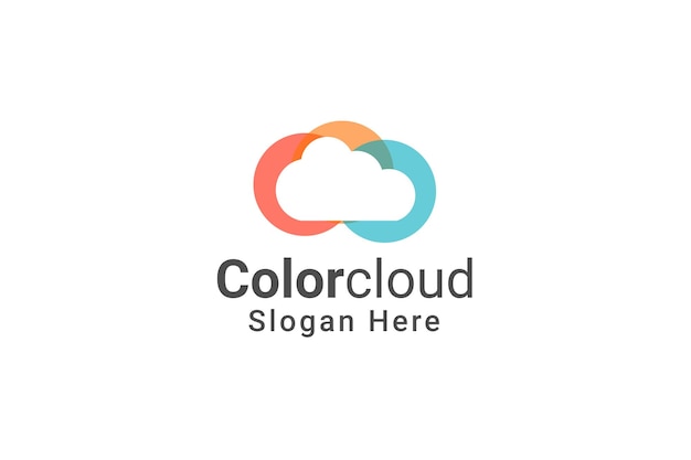 Abstract Cloud Logo Design. Storage Creative Symbol. Universal Vector Icon.