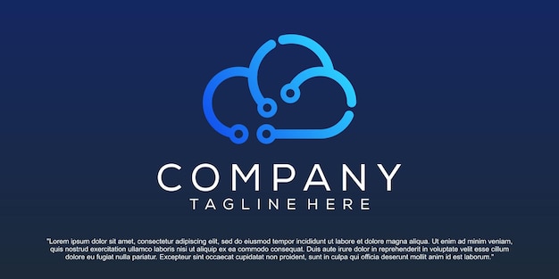 Design astratto del logo della tecnologia cloud