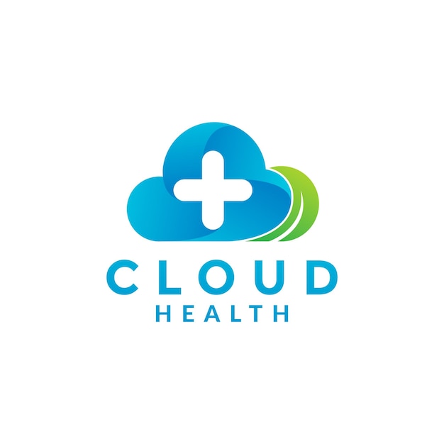 Абстрактное облако с перекрестным логотипом символа здоровья иконка векторного графического дизайна иллюстрация идея креативная