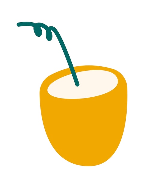 Abstract cocktail in coconut shape illustration