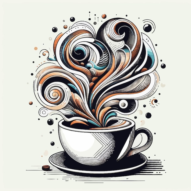 Vector abstract coffee cup