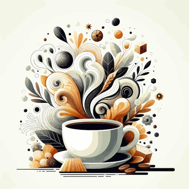 Vector abstract coffee cup