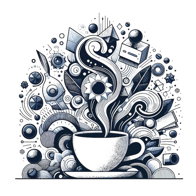 Vector abstract coffee cup