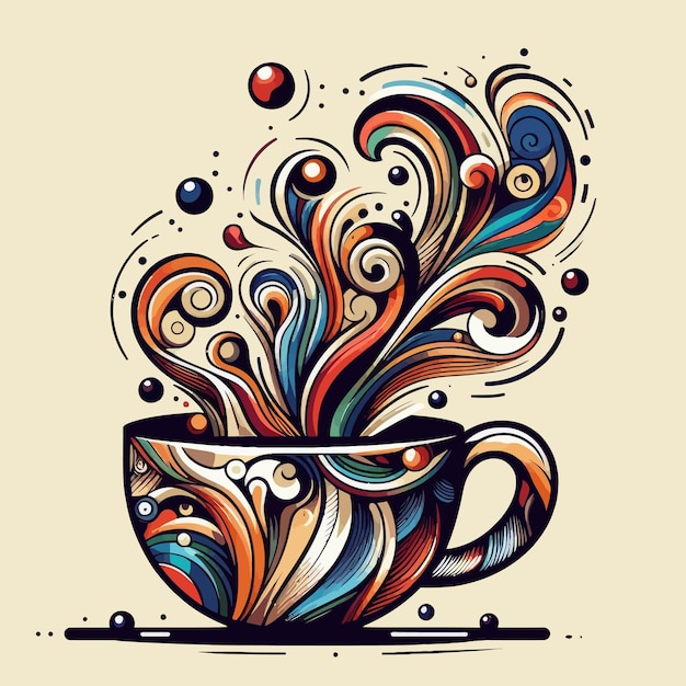 Abstract coffee cup