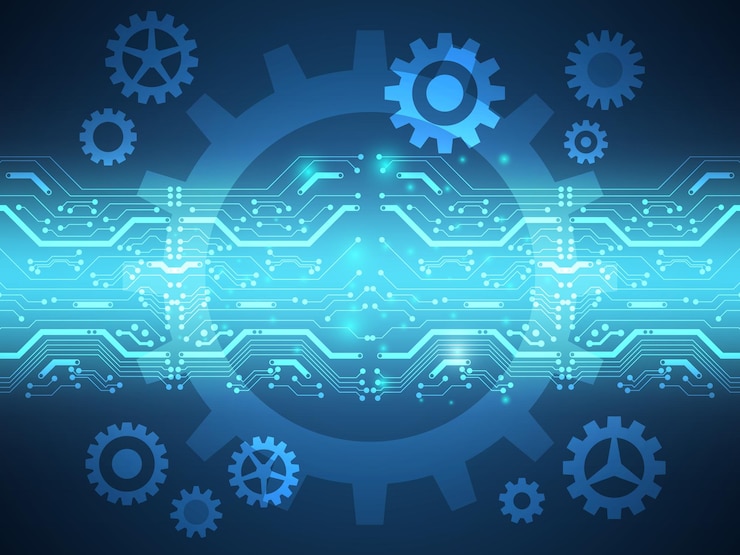 Vector abstract cog gear wheels futuristic technology background vector illustration
