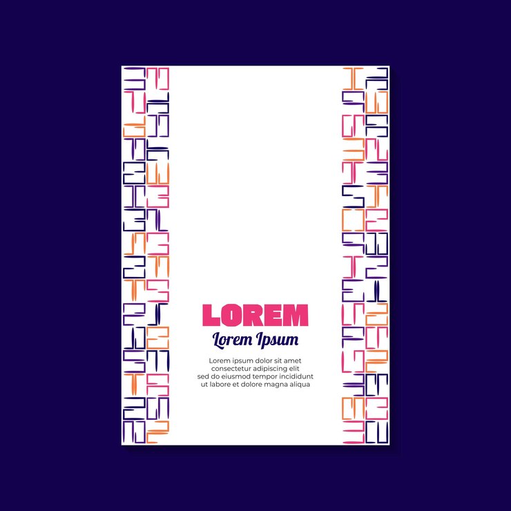 Vector abstract color art line brush book cover design