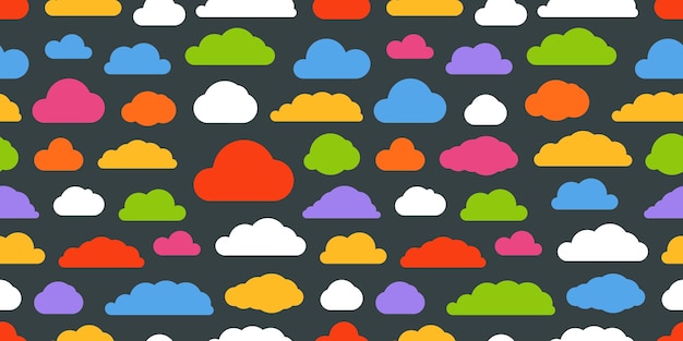 Abstract color clouds seamless pattern