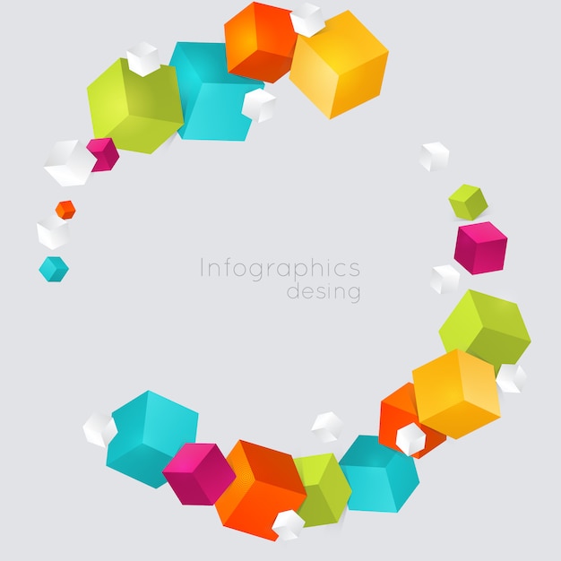 Abstract color cubes  background.