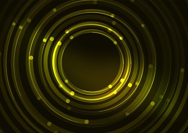 Abstract color glowing lines in dark space with stars and light effects futuristic circle