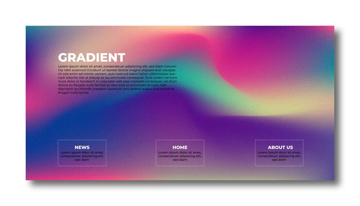 Vector abstract color gradient modern blurred background and film grain texture template with an elegant