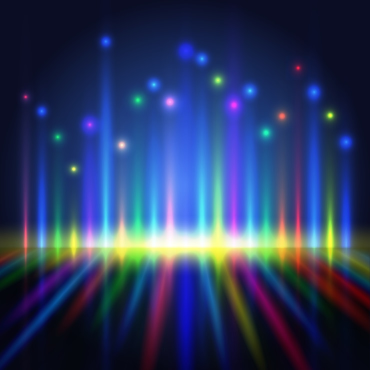 Vector abstract color light lines background