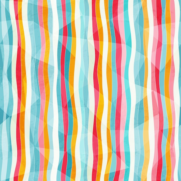 Abstract color lines seamless pattern with paper effect