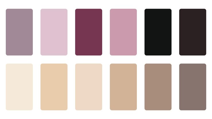 Vector abstract color palette banner in set for app backdrop