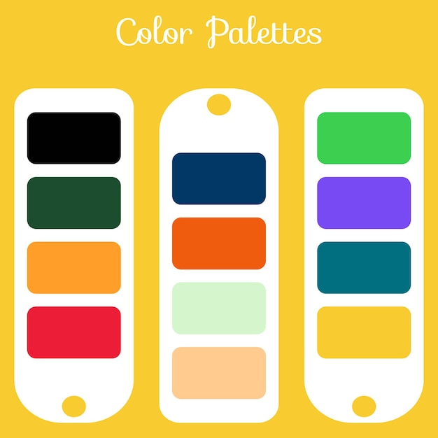 Abstract color palettes set, multi color combination palettes background for ui ux design