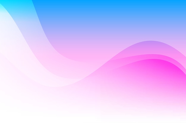 Vector abstract colored blue and pink waves with white copy space background