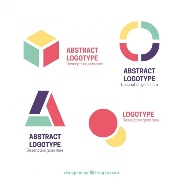 Vector abstract colored logotypes set