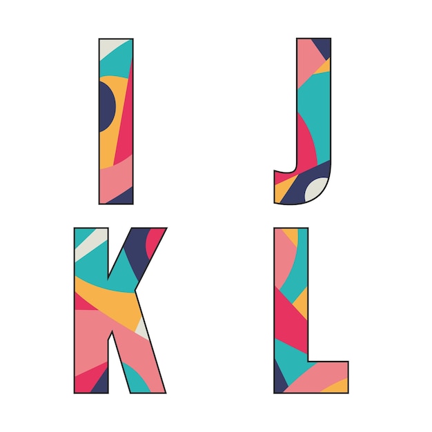 Vector abstract colorful alphabet 2