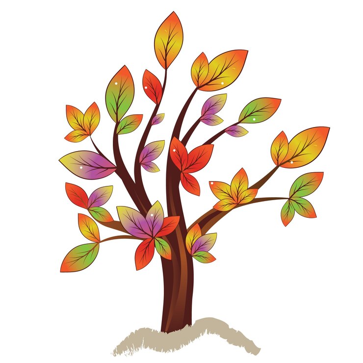 Vector abstract colorful autumn tree