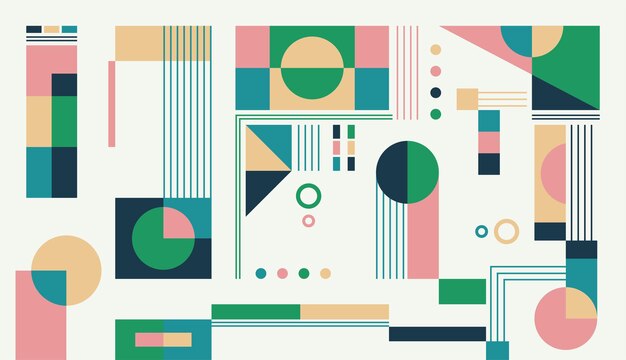 Abstract colorful background with various geometric shapes vector design