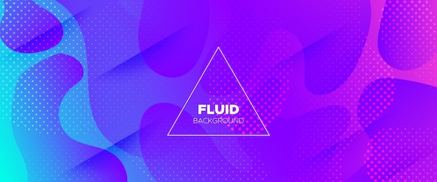 Abstract colorful banner with gradient liquid shapes