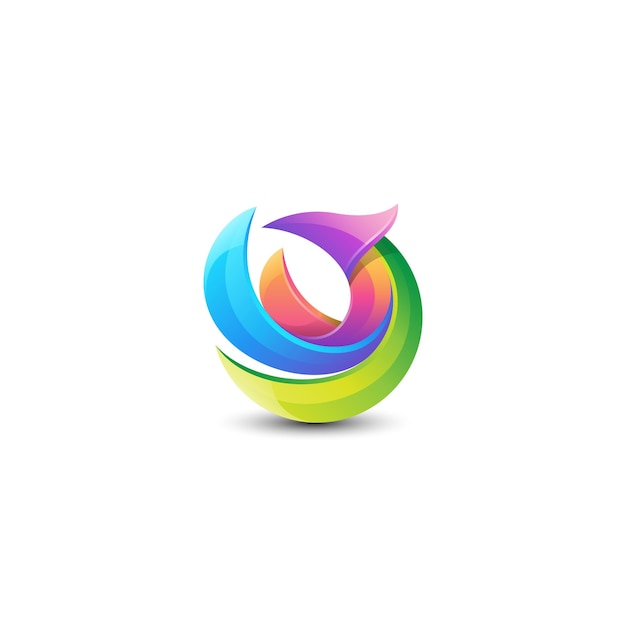 Abstract colorful bird logo