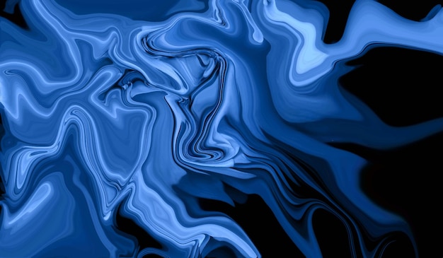 Abstract colorful blue creative liquid background with smooth and glossy wave