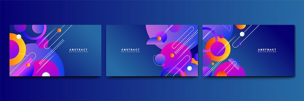 Abstract colorful blue purple shapes presentation background Gradient dynamic lines background Modern mosaic blue orange Colorful geometric design background