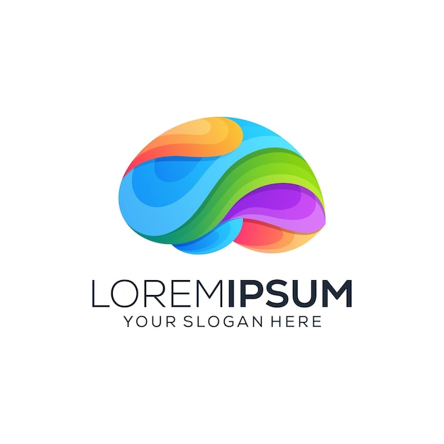 Abstract colorful brain logo design