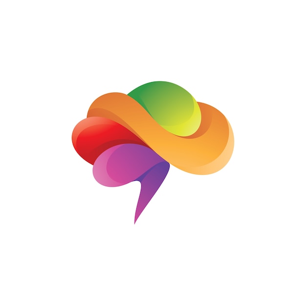 Vector abstract colorful brain logo