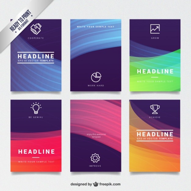 Vector abstract colorful brochures